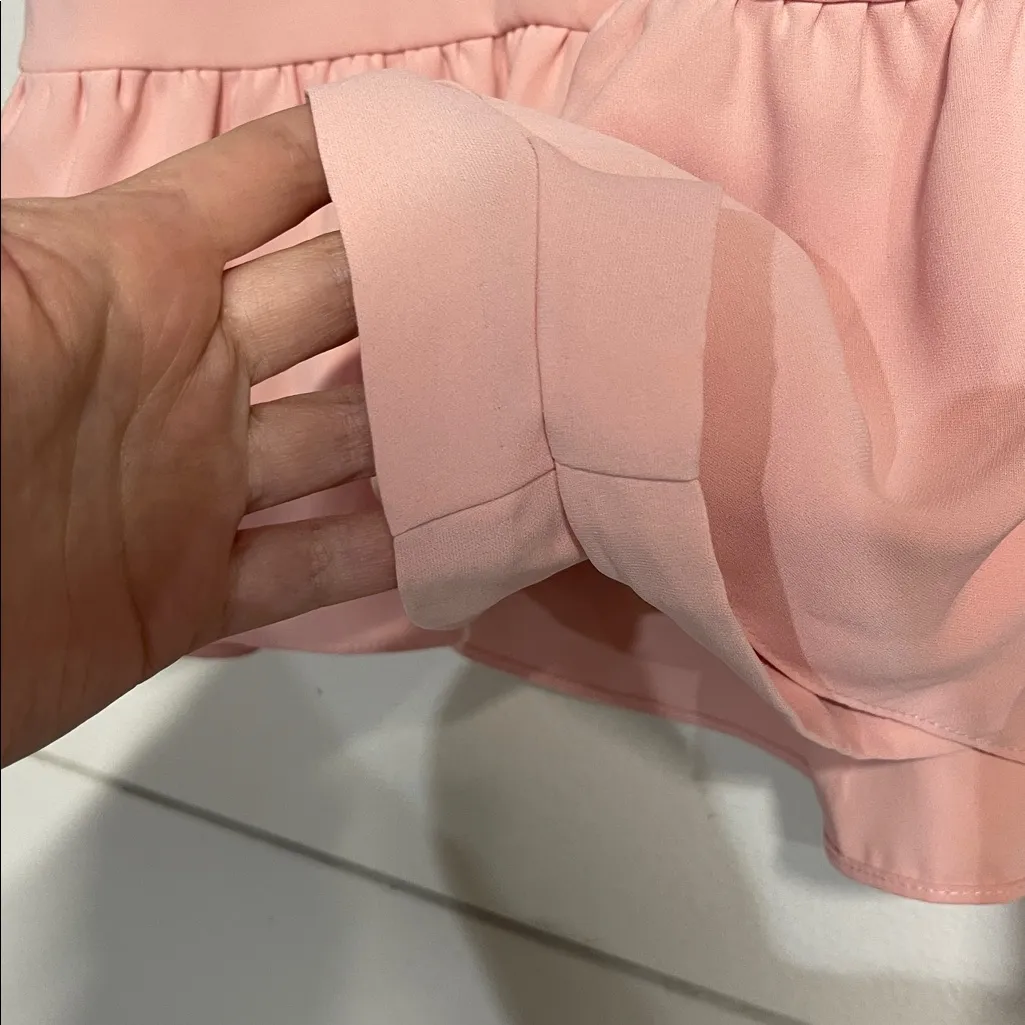 AMANDA UPRICHARD CHAMPAGNE SKORT ROMPER MINI DRESS PINK MEDIUM - Image 5