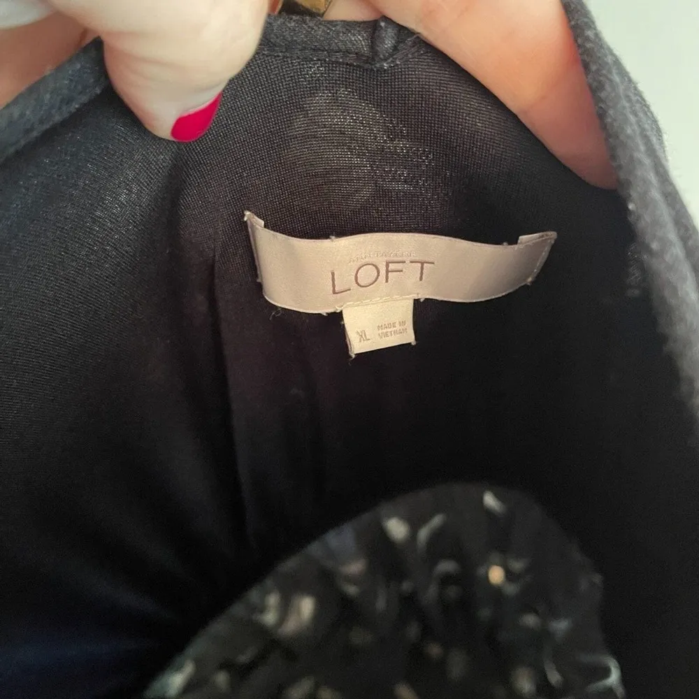 XL LOFT Floral Dress with Tie at Back Neckline - Image 4