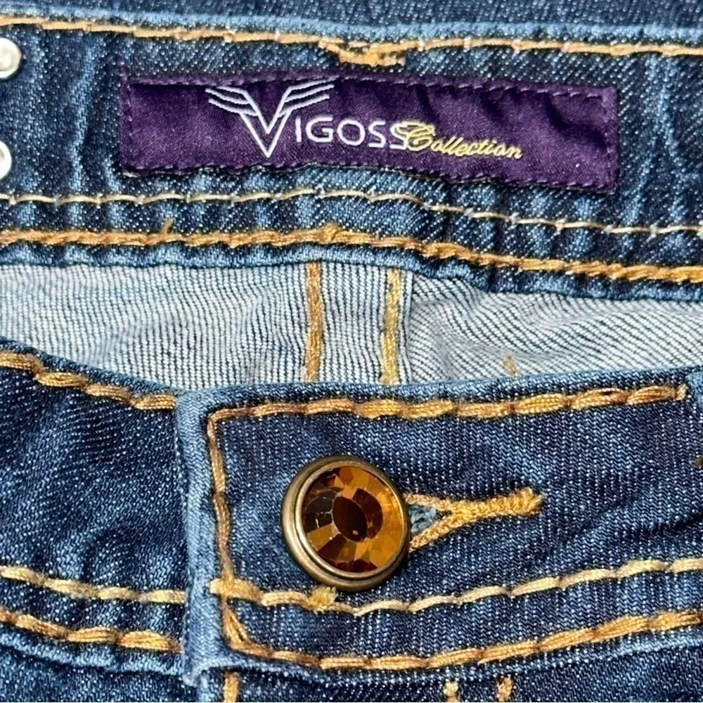 Vigoss Denim Women’s Size 26 Blue Exposed Thread Amber Rhinestone Skinny Jeans - Image 8