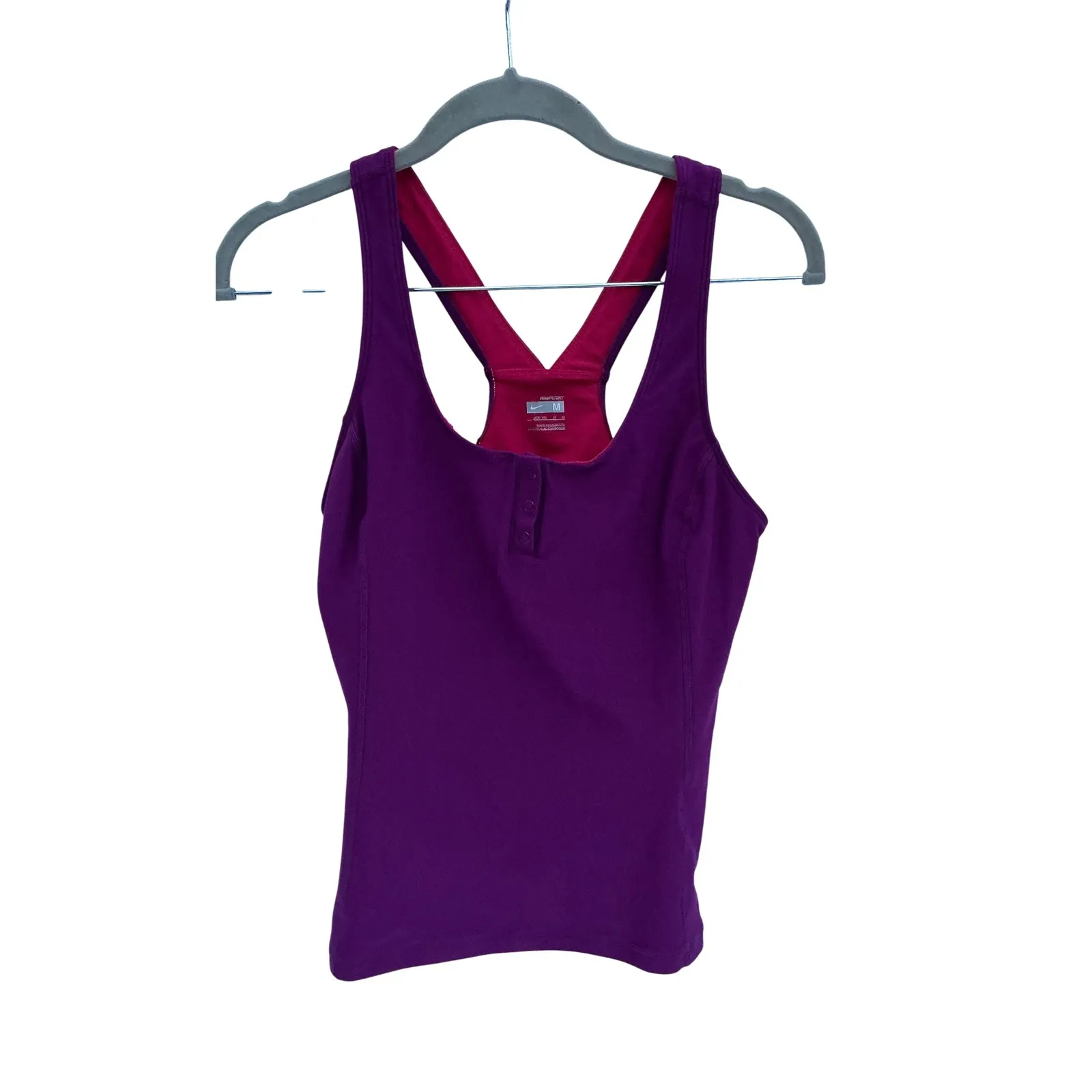 Nike Dri-FIT Tank Top Women's Sz M Purple Pink Two-Tone Racerback Athletic Shirt - Image 2