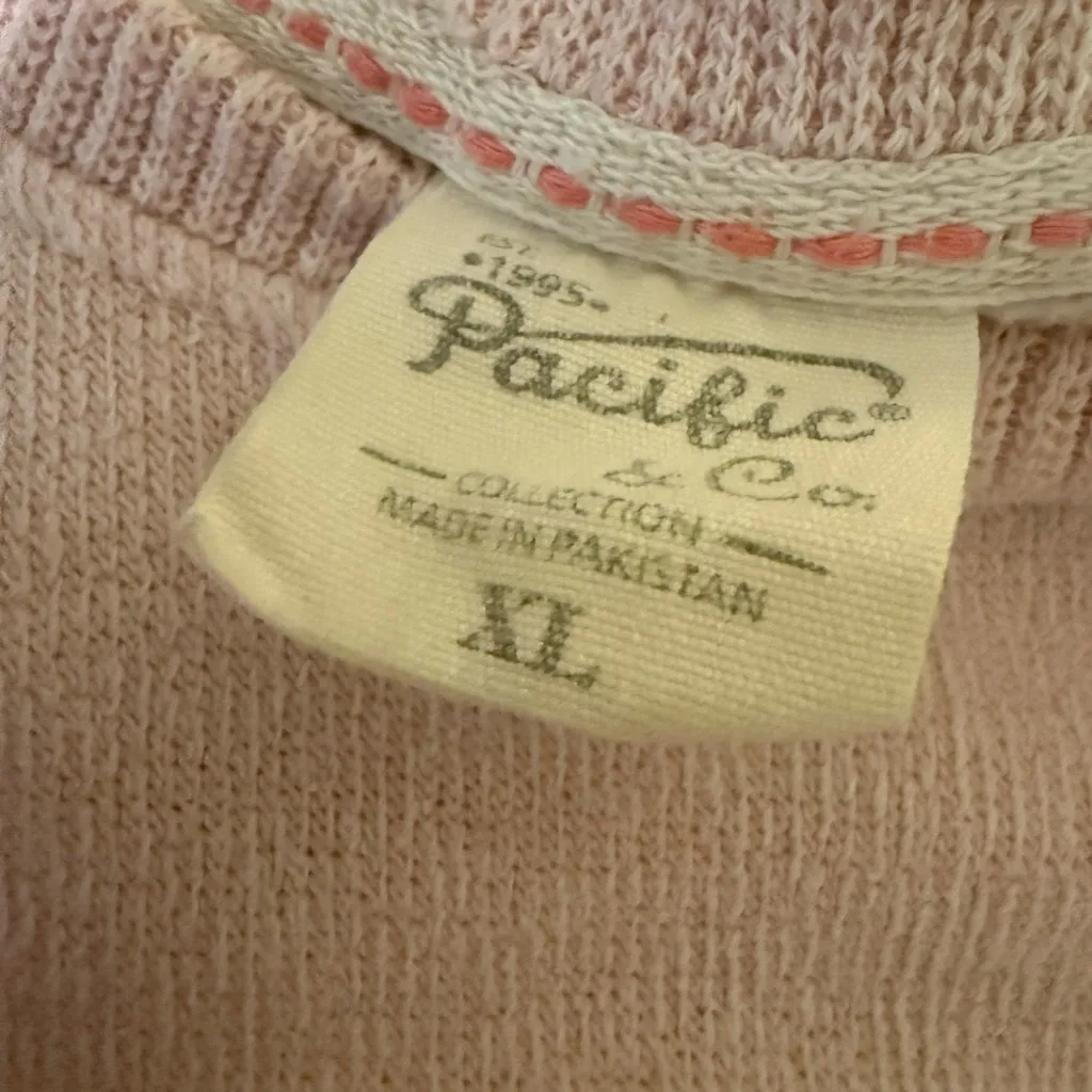 Pacifica Co Panama City Beach FL Pink Oversized Knit Sweater XL - Image 5