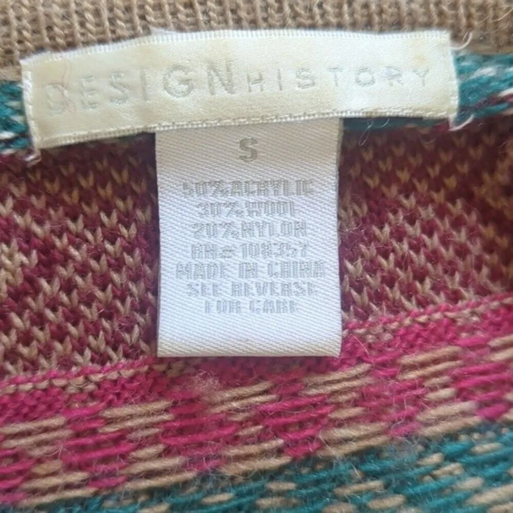 Design History Multicolored‎ Bohemian Pullover Sweater Size Women's Small - Image 8