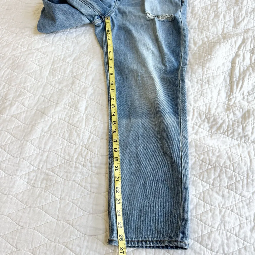 Old Navy High Rise Womens Jeans Size 8 Slouchy Straight Distressed Denim Blue - Image 8