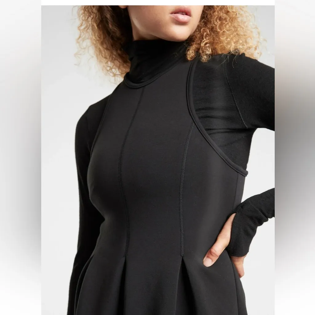 NWT Athleta Petite Black En Route Scuba Dress Sz MP - Image 4