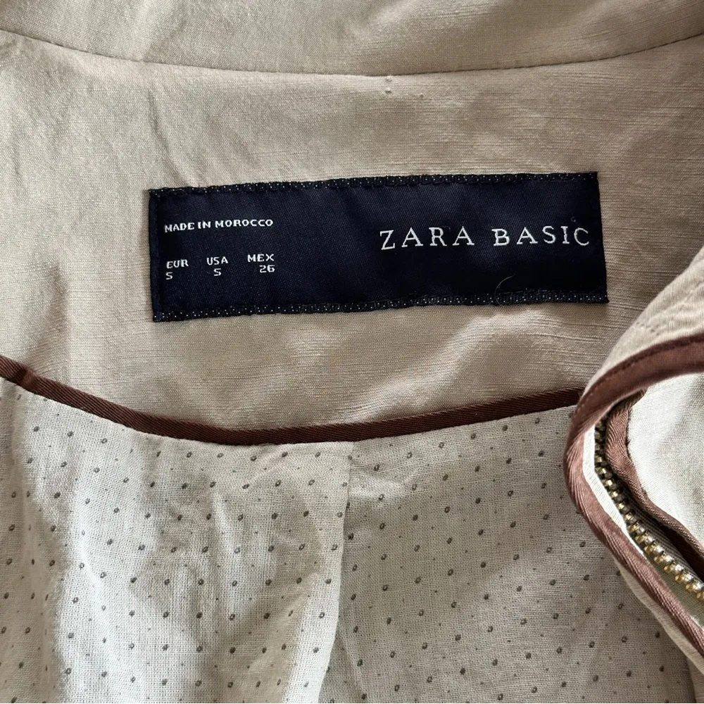 Zara Utility Military Equestrian Jacket Tan Size Small - Image 10