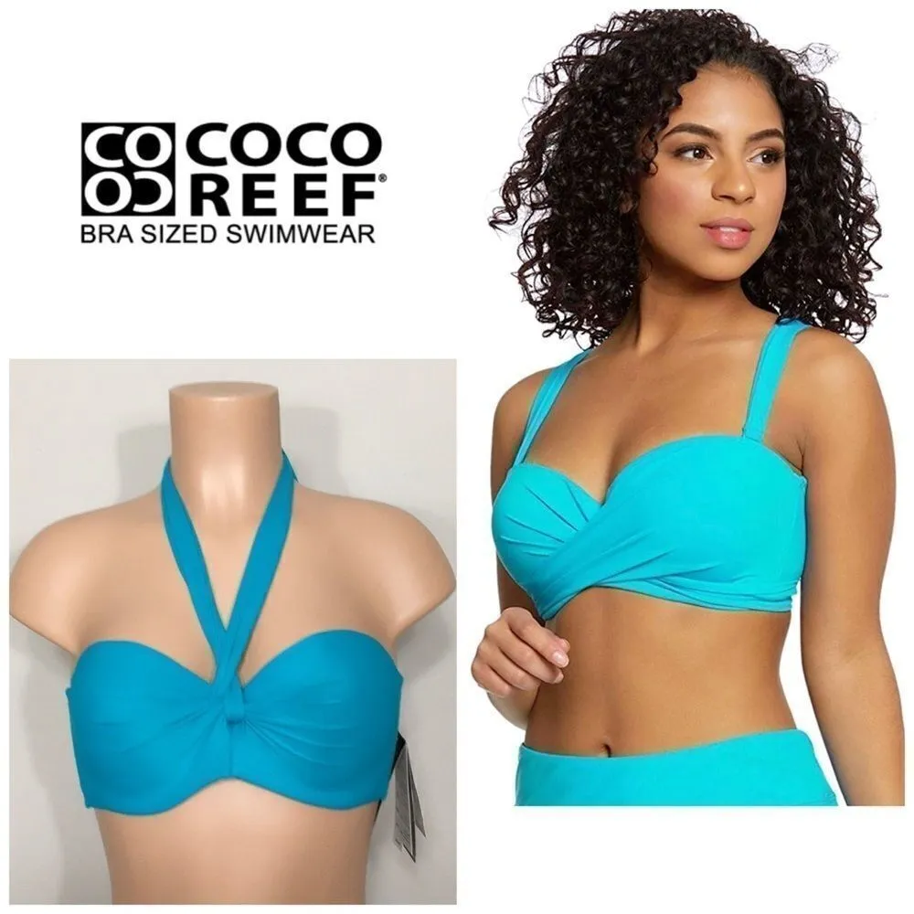 COCO REEF 5-way Bra Sized teal bikini top. 36/38C - Image 2