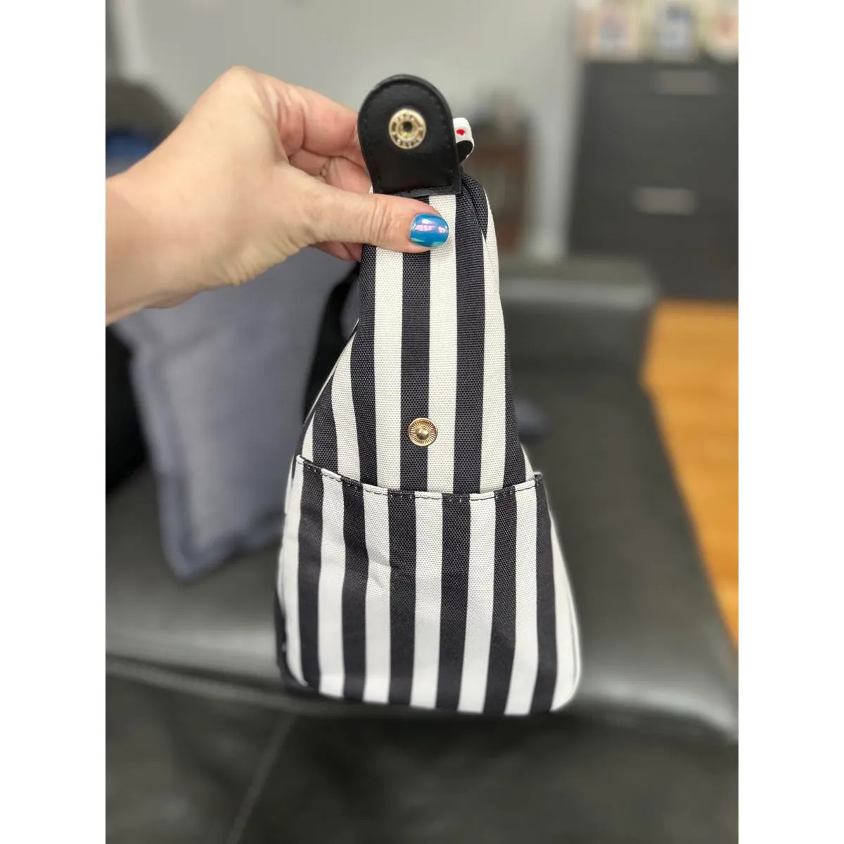 Alice + Olivia Striped Duffel Bag by Stacey Bendet Black - Image 6