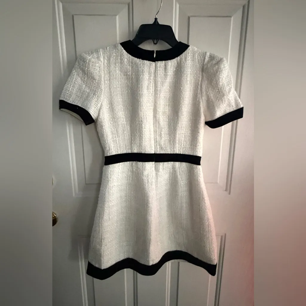 VY’S CLOSET, Dress White Black, Tweed Blazer Buttons Mini Women’s Size M NWT Size M - Image 11