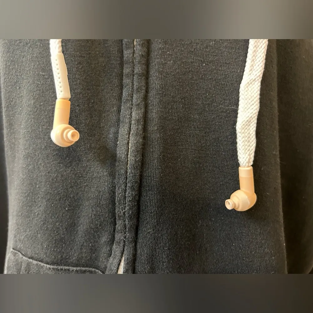 Hoodie Buddy The Tonight Show with Jimmy Fallon Zip Hoodie with Earbuds Large Black - Image 3