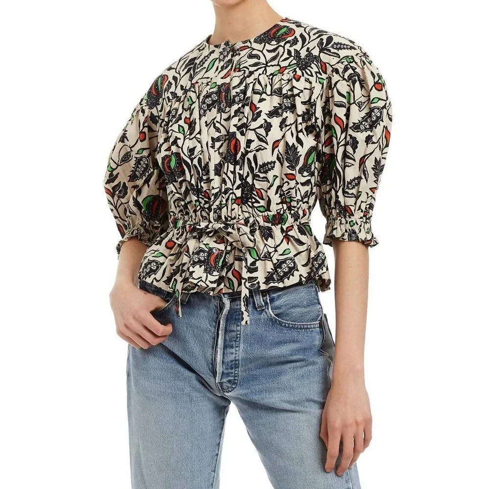 Love The Label Anthropologie Nikita Willow Black Audrey Peasant Top M - Image 2