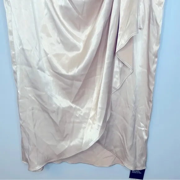 Halara High Waisted Invisible Zipper Satin Midi Work Skirt in Angora Size‎ L NWT - Image 9