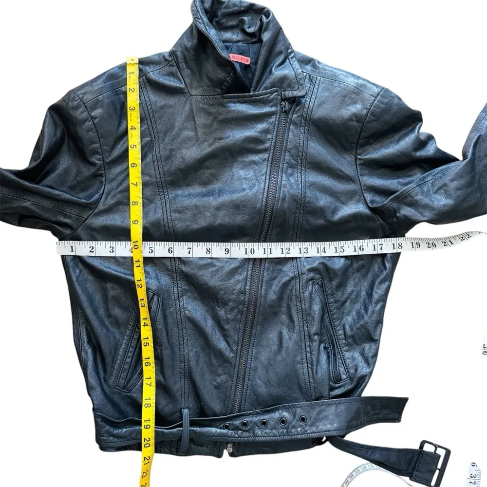 Alice & Olivia Black genuine Leather Jacket - Image 12