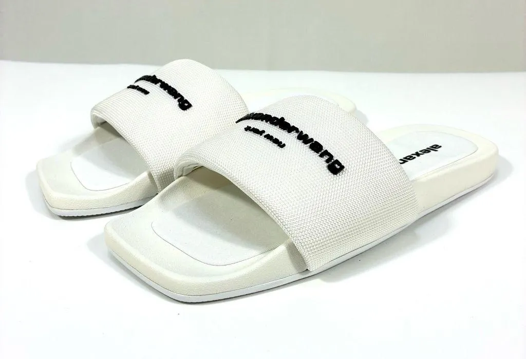 Alexander Wang Logo Pool Slides Sandals White EU 39 NEW 30221S059 - Image 7