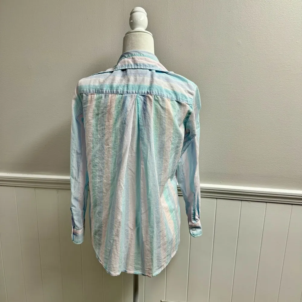 Grayson The Hero Long Sleeve Striped Button Up Down Frank & Eileen Blue Pink 01 Size XS - Image 12