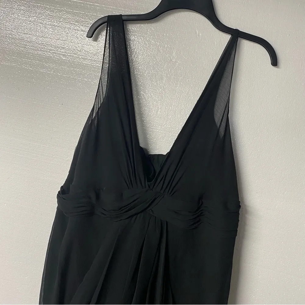 Vera Wang White Dress Plus 18 Black Chiffon Wedding Bridesmaid Formal Gown Sheer - Image 3