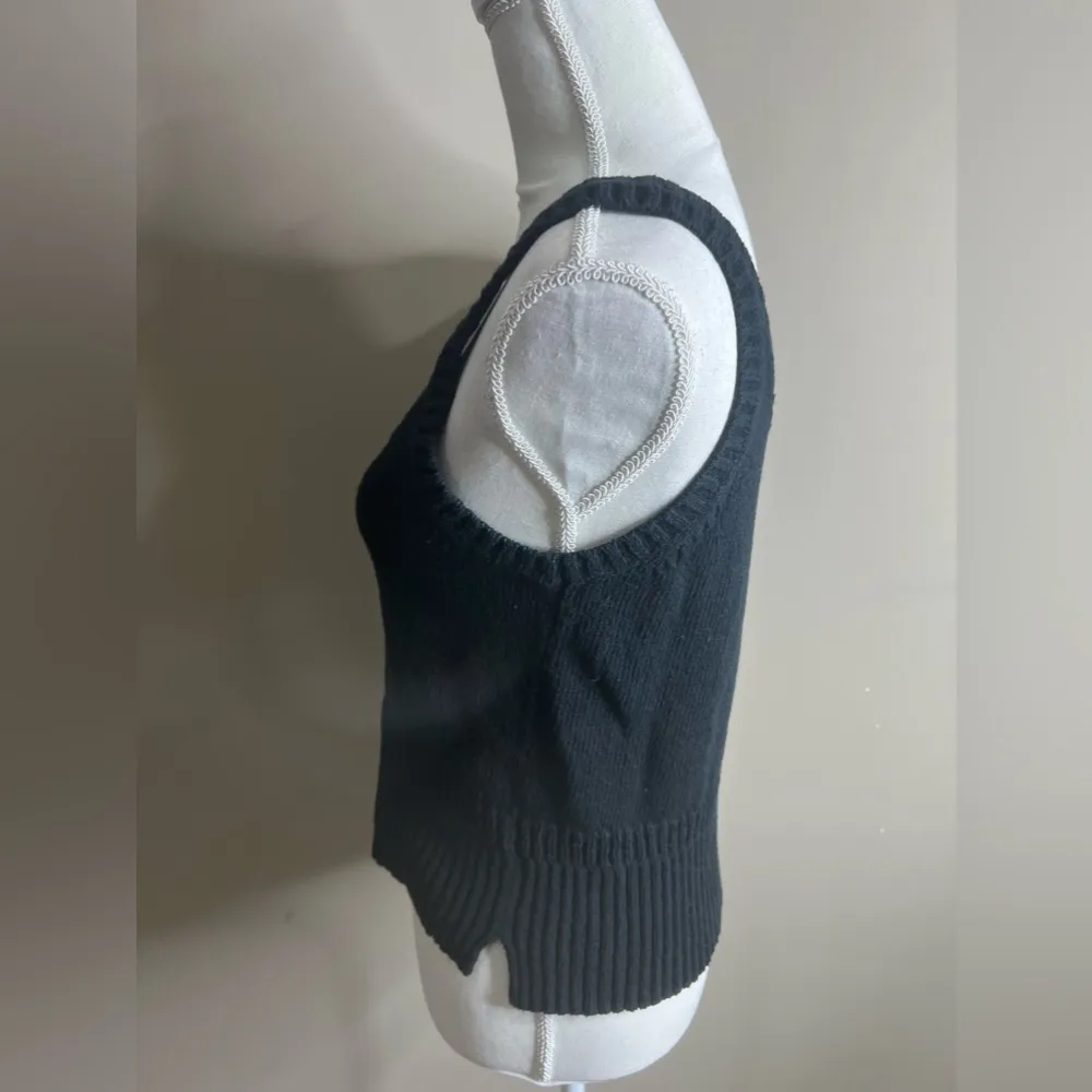 Madewell Minton Double Scoop Neck Boho Festival Neutral Knit Sweater Tank Top-S - Image 4