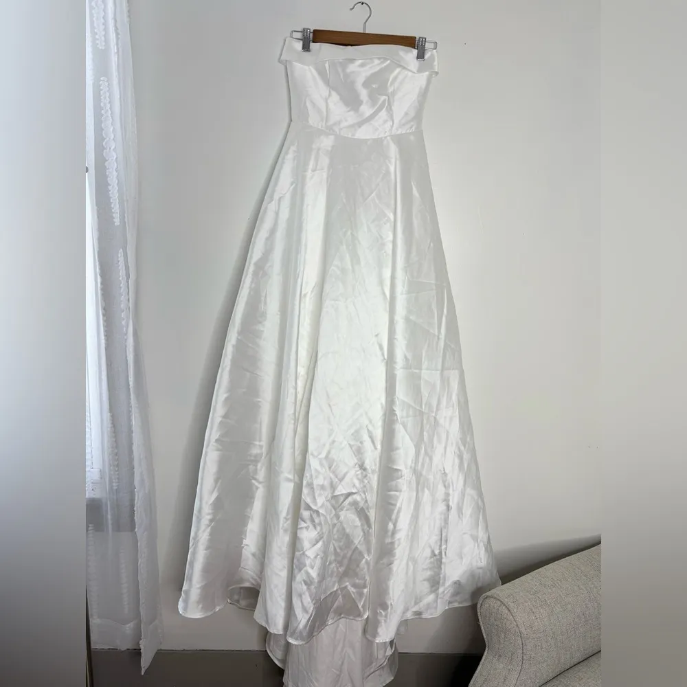 Lulus Your Beloved White Taffeta Bow Strapless A-Line Gown Size XS Wedding Dress - Image 3