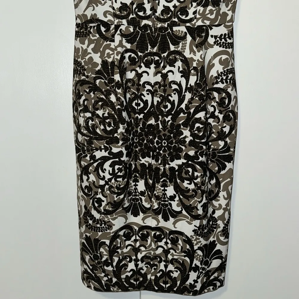 London Times Damask Short Cap Sleeve Shift Dress Brown Black Women’s 4 - Image 8