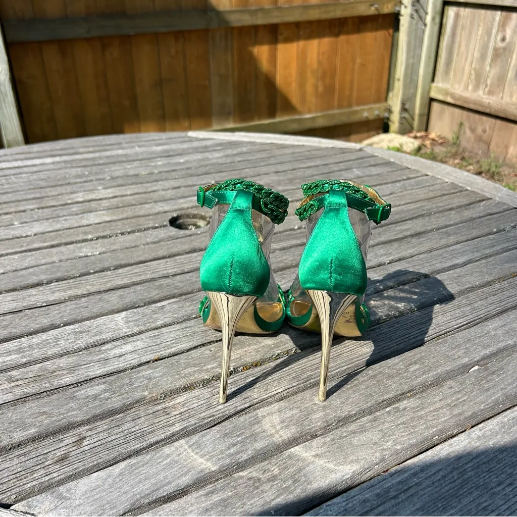 Jessica Rich‎ Green Gold Luxe Embellished Chain T - Image 5