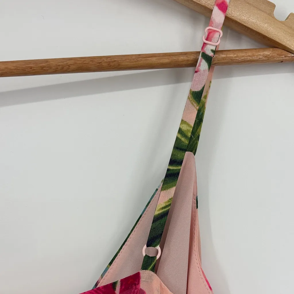 Eliza J Floral Sleeveless Pleated Ruffled Chiffon Maxi Dress Womens Size 10 Pink - Image 7