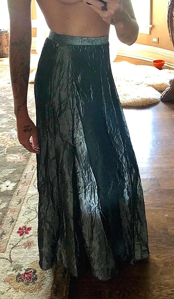 Silver Grey Maxi Skirt Size 4 - Image 2