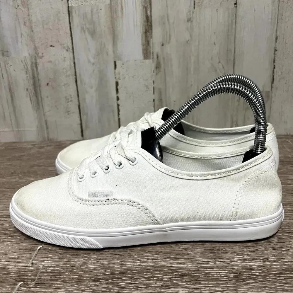 Vans Authentic Unisex Canvas Skateboarding Sneakers White Mens 5/Women's 6.5 - Image 3