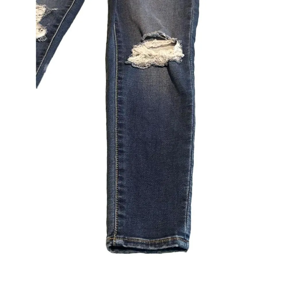 American Eagle Jegging Jeans Womens 4 Blue Mid Rise Skinny Stretch Distressed - Image 5