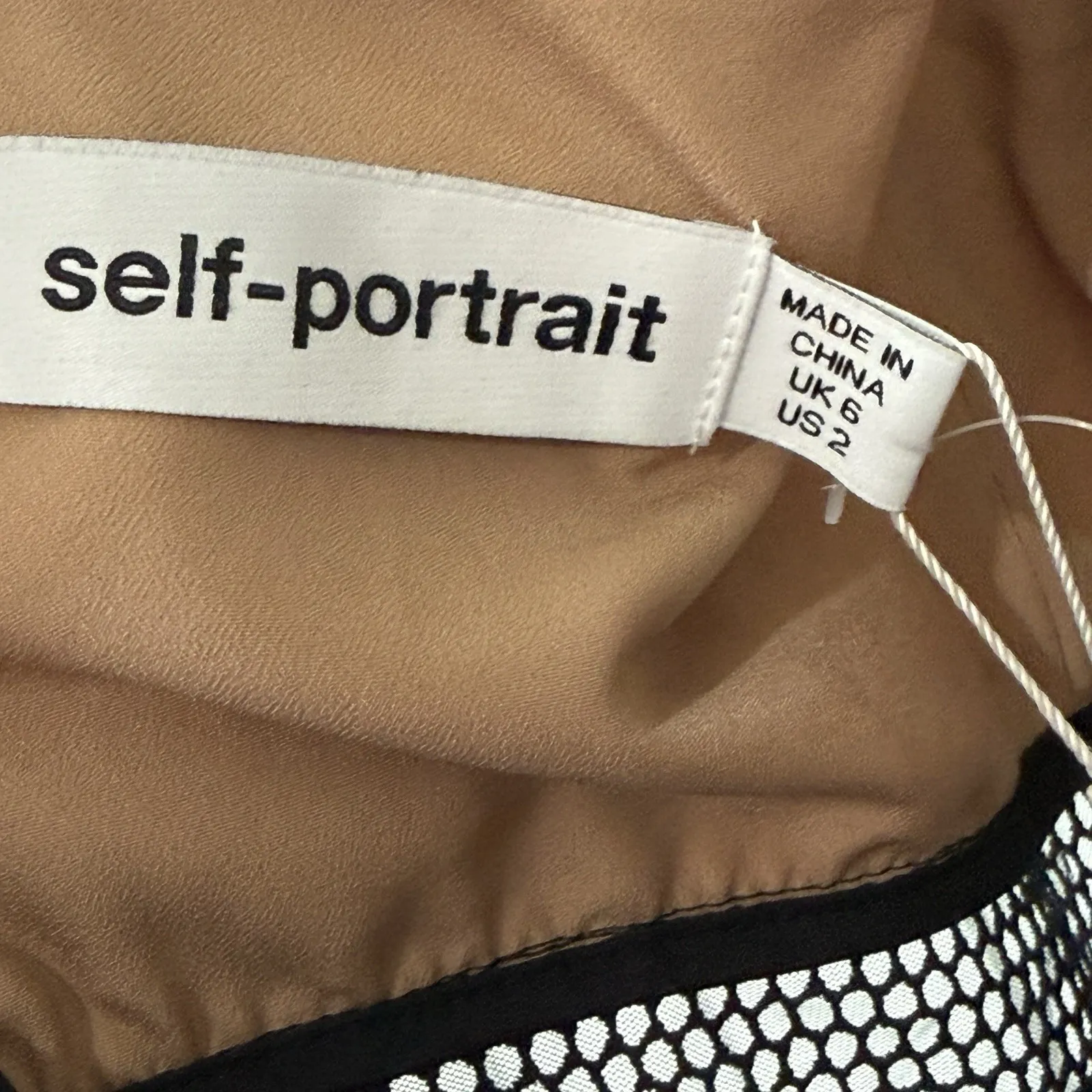 Self Portrait Short Sleeve W/ Collar Fine Lace Mini Dress Black size US 2/UK6 - Image 6