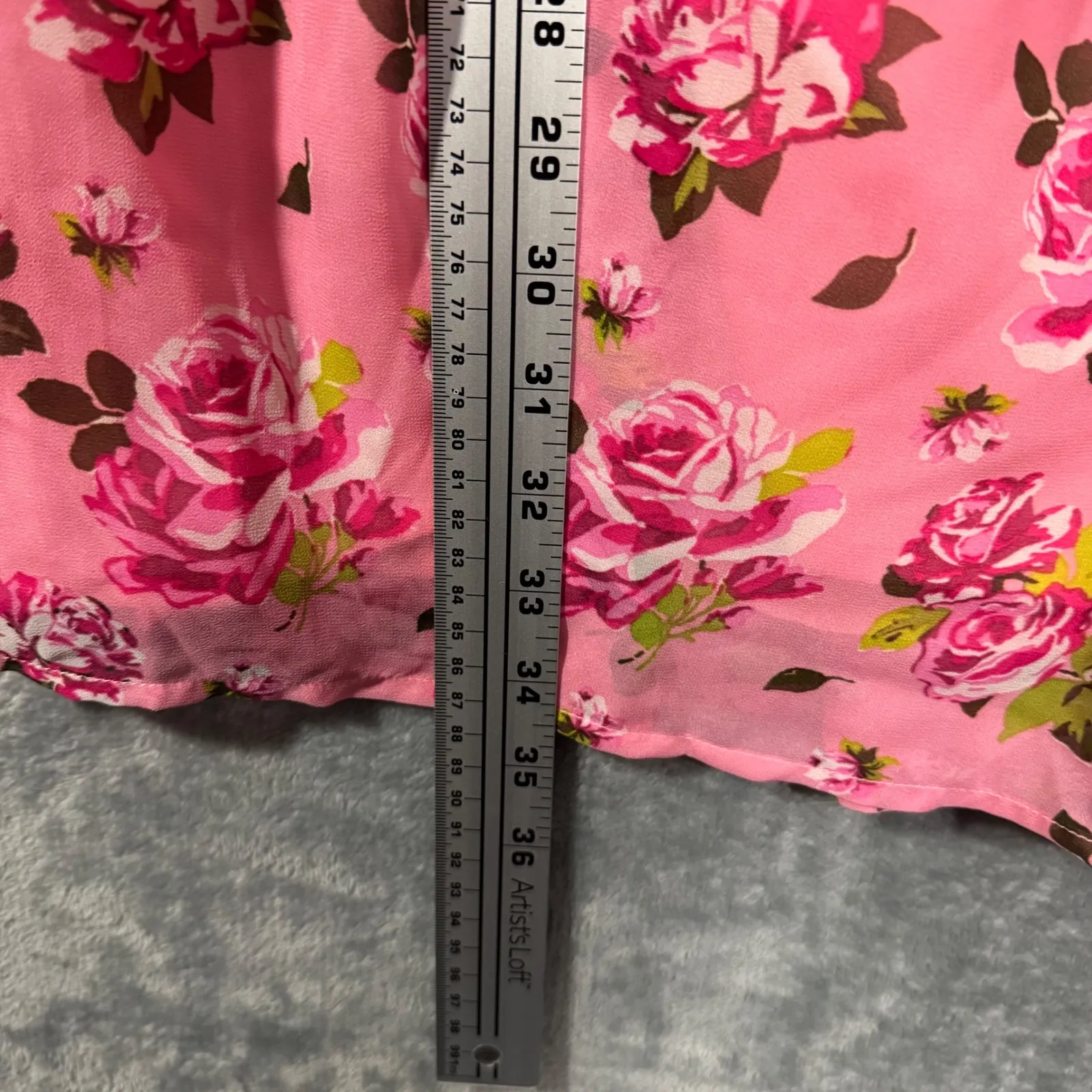 Luv Betsey by Betsey Johnson Floral Pink Printed Babydoll House Dress Size Large - Image 13