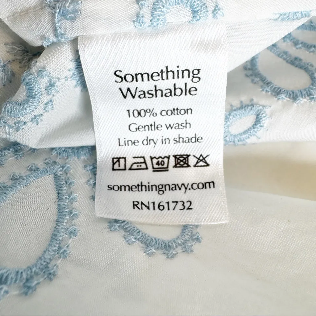 NWT Something Navy Natalie Smocked Floral Embroidered Midi Dress White Size XL - Image 11