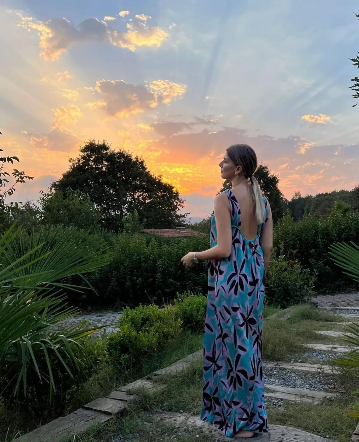 dress midi oversize printed boho jacquard long summer casual - Image 3