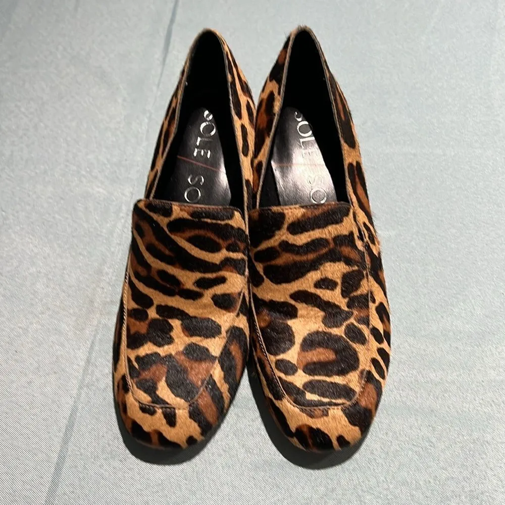 NEW Sole‎ Society So-Marian Leopard Chunky Heels 6.5 B38 - Image 3