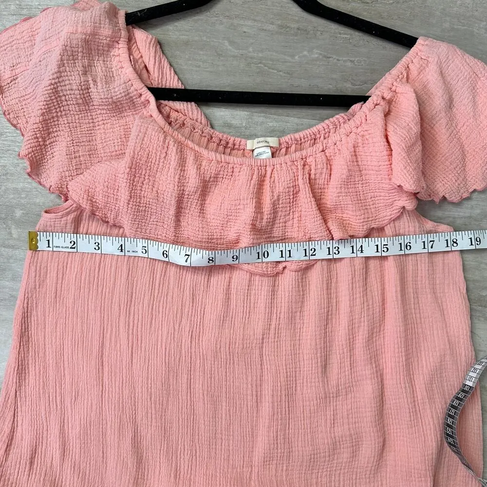 Eberjey Nomad Florence Off Shoulder Midi Dress in Candlelight Peach Size small - Image 6