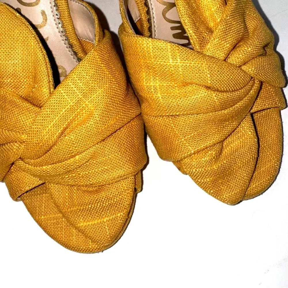 Sam Edelman Oda Mustard Yellow Knot Heels Shoe Size 7 - Image 3