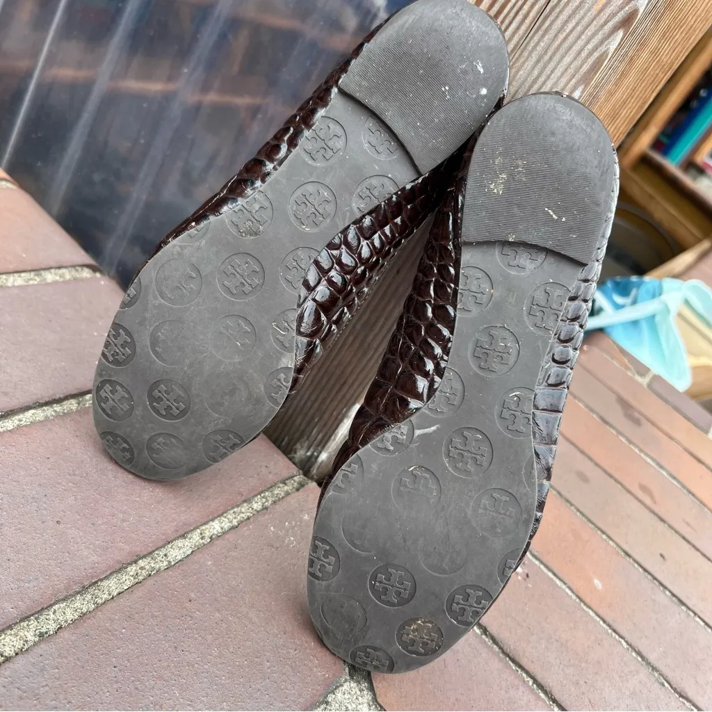 Tory Burch Briwn Patent Leather Flat size 8.5 - Image 10