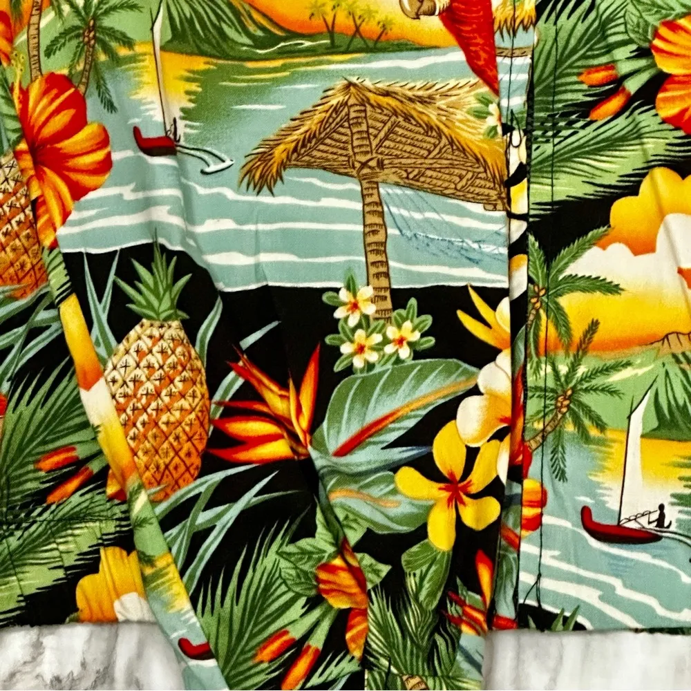 Surf Crush Tiki Vtg Sz S Hawaiian Print Zip Up Jacket CB Casual Macaw Tropical Red - Image 5