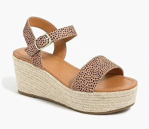 J Crew Leopard Calf Hair Platform Espadrilles - Image 2