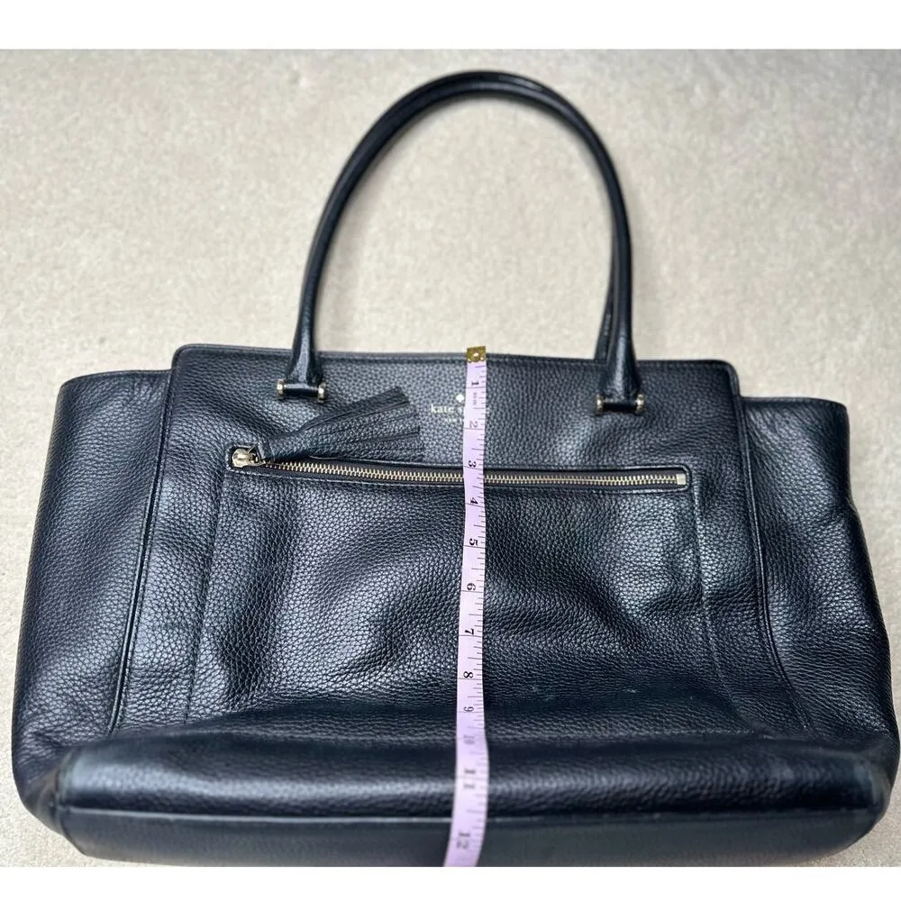 Kate Spade: Black Leather Large Tote - Image 12