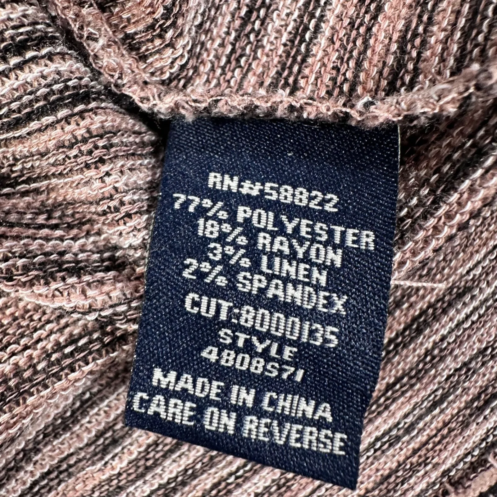 Max Edition Y2k Knit Mini Dress Tunic Size Medium Brown V-Neck Long Sleeve Sheer - Image 6