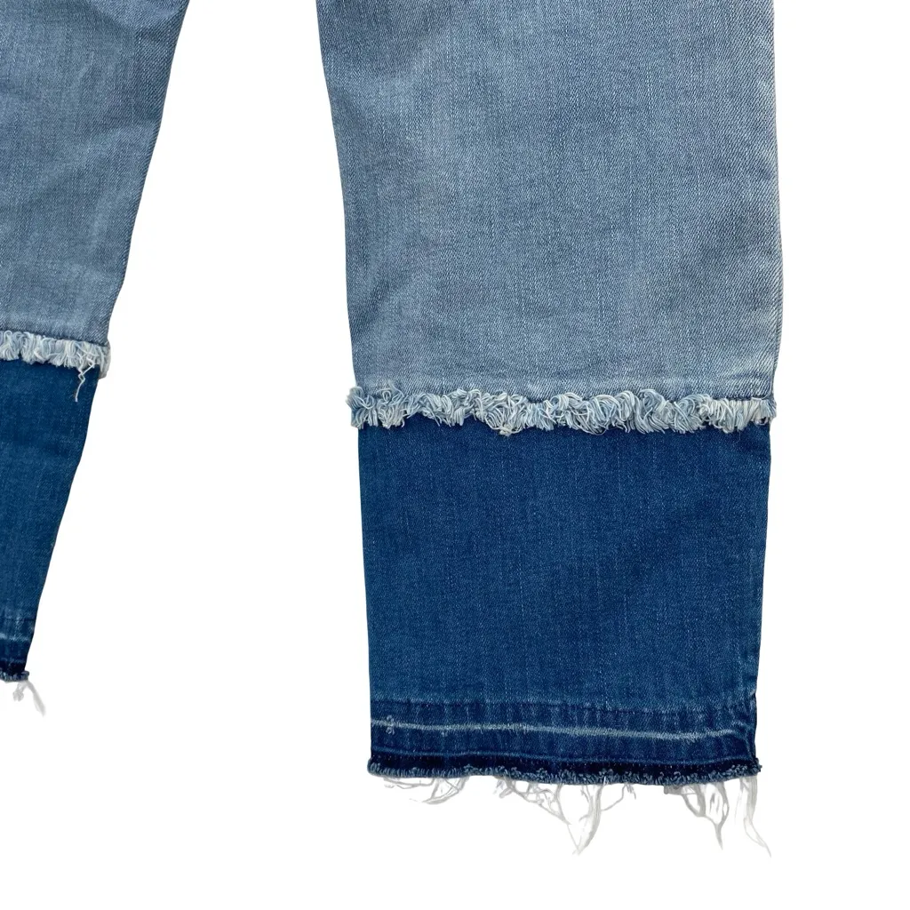 Ceros Jeans Women's High Rise Crop Straight Leg Denim Two Toned Size 32 - Image 6