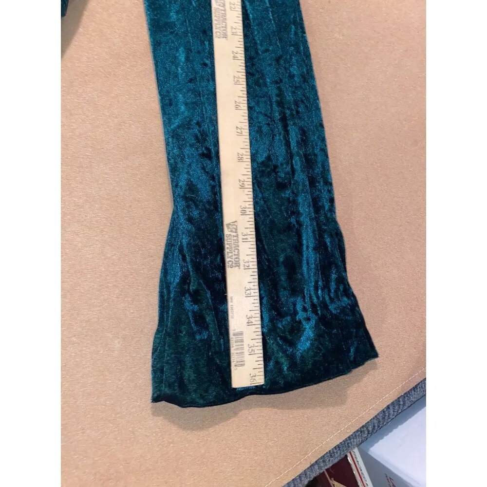 Vintage Willow Ridge USA Dark Green Hunter Velvet Lounge Set or Costume 2 pcs Size L - Image 5