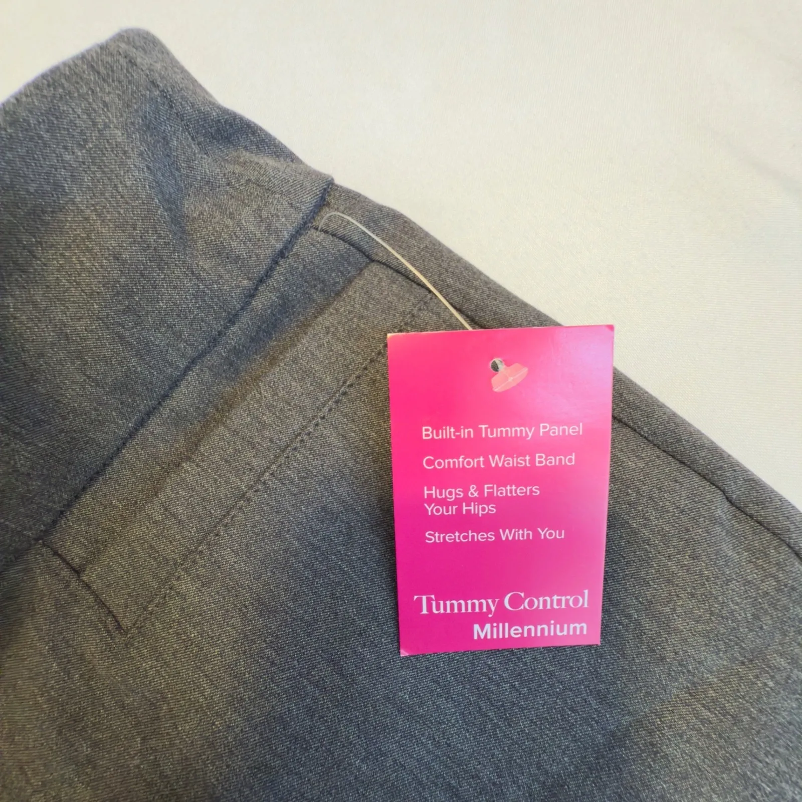 Kim Rogers Pants NWT Women's Gray Stretch Pull On Trousers Straight Leg Sz 10PS - Image 10