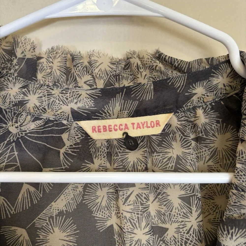 Rebecca‎ Taylor Sheer Faux lace up Blouse size 8 Ruffle - Image 2