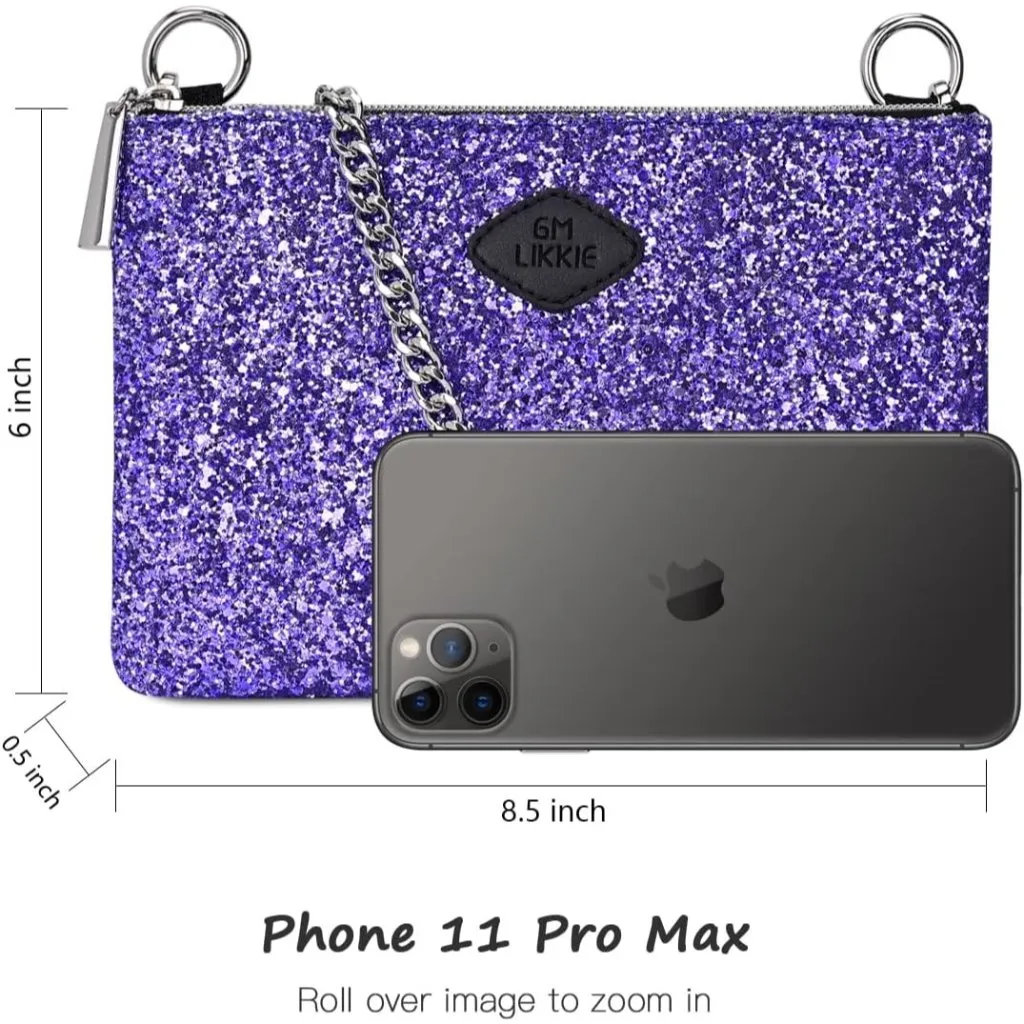 ⚡Women's Purple Sequin Cocktail Glitter Evening Crossbody Shoulder Clutch Bag - Image 4