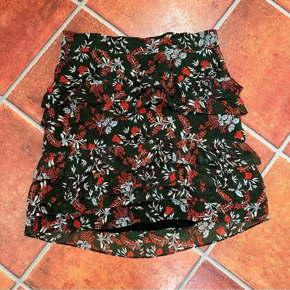 Maje Jerkita Floral-Print Crepe Mini Skirt in Imprime - Image 3