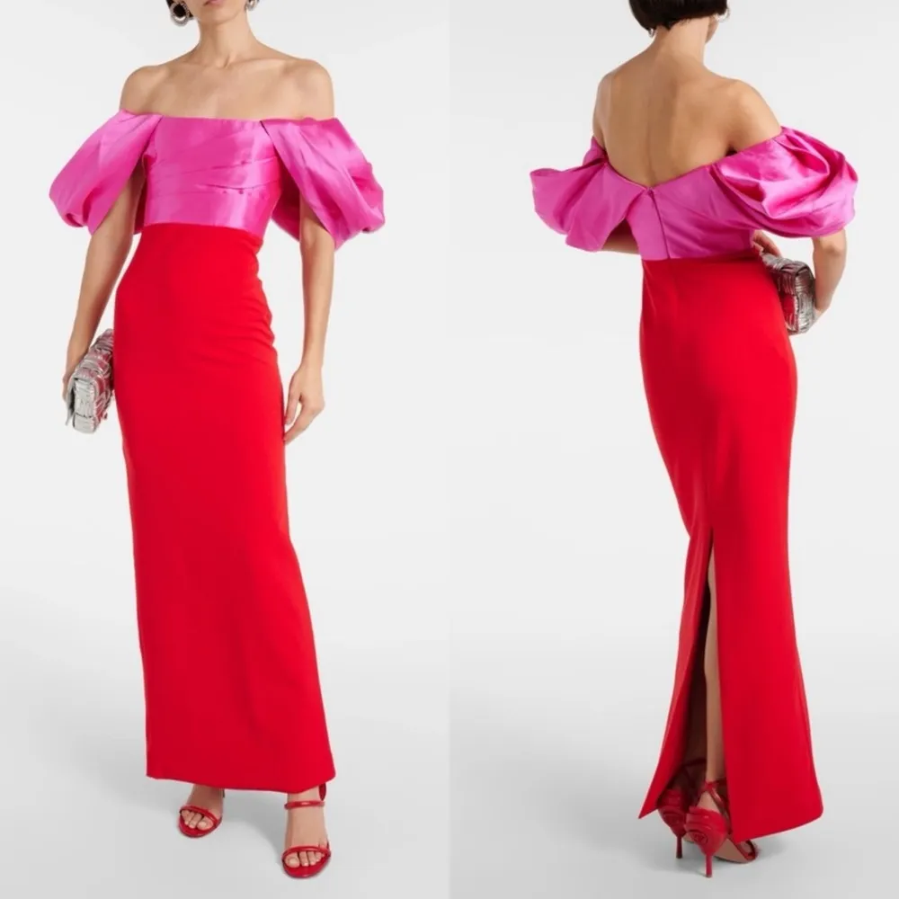 🆕 SOLACE LONDON Sian Colorblock Maxi Dress Red Sz 0 US - Image 10