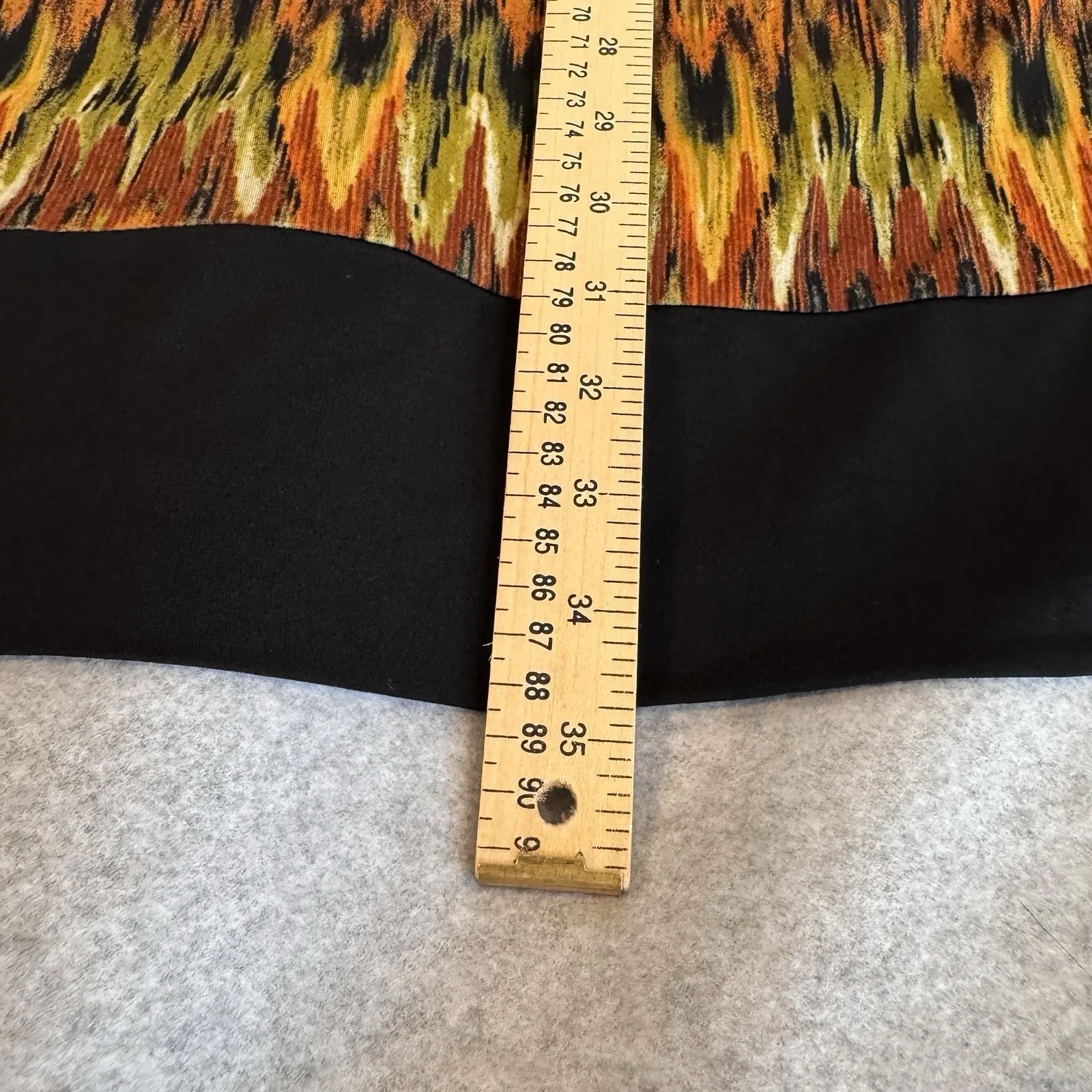 Vintage Y2K Ronni Nicole Babydoll Dress Sz 12 Black Orange Fall Watercolor Print - Image 11