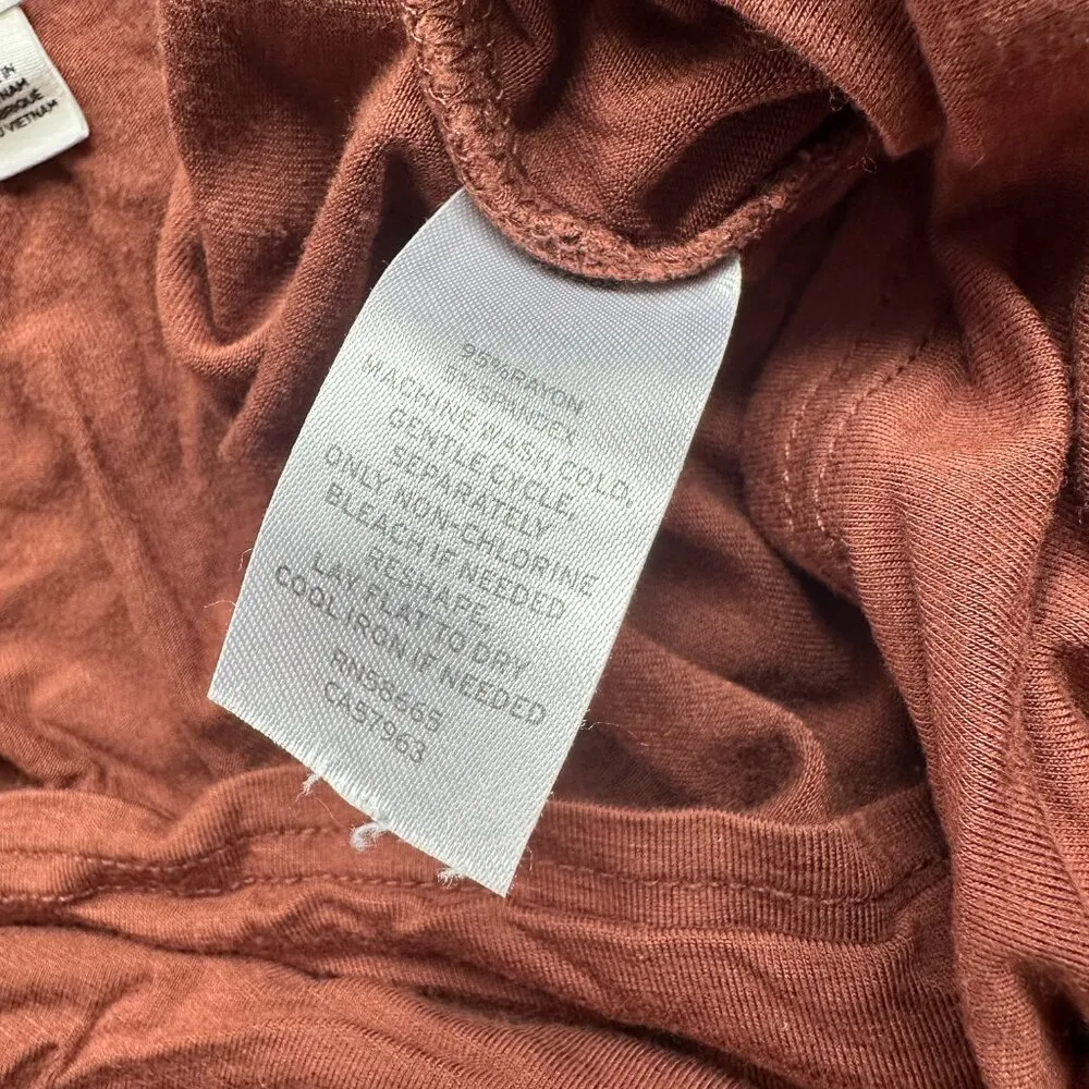 NORDSTROM BP Strappy Brown Knit Tank Top Cropped Crop Size Small Cut Outs - Image 8