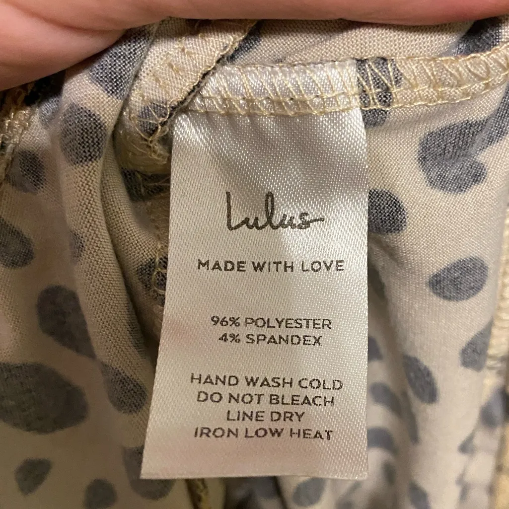 B75 Womens Lulus Wildly Trendy Tan Cheetah Print Long Sleeve Bodysuit Size Small - Image 7