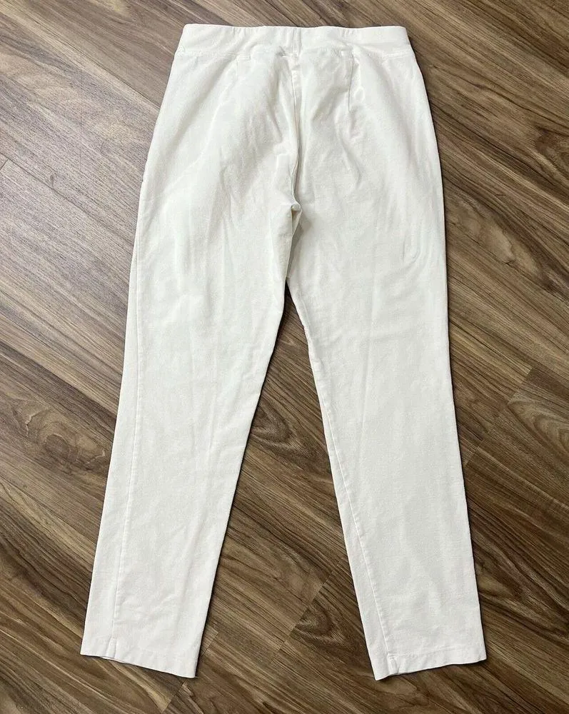 Eileen Fisher  Size XXS Stretch Crepe Ankle Pants Washable Trousers Elastic Waist - Image 4